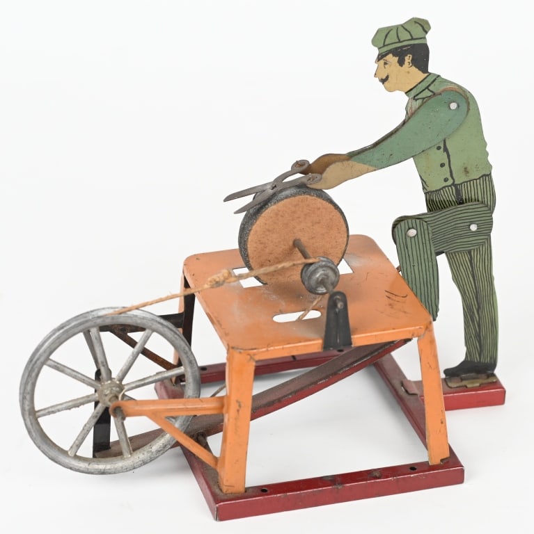 GERMAN TIN SCISSORS GRINDER STEAM ACCESSORY (1 of 4)