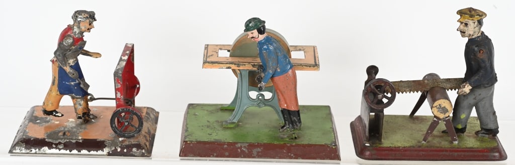 3- EARLY GERMAN TIN STEAM ACCESSORY WORKERS (1 of 4)