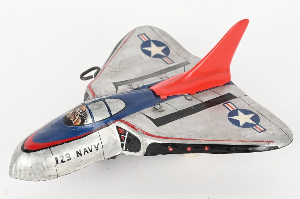 MARX PROTOTYPE TIN WINDUP NAVY JET, 12-17-51 (1 of 5)