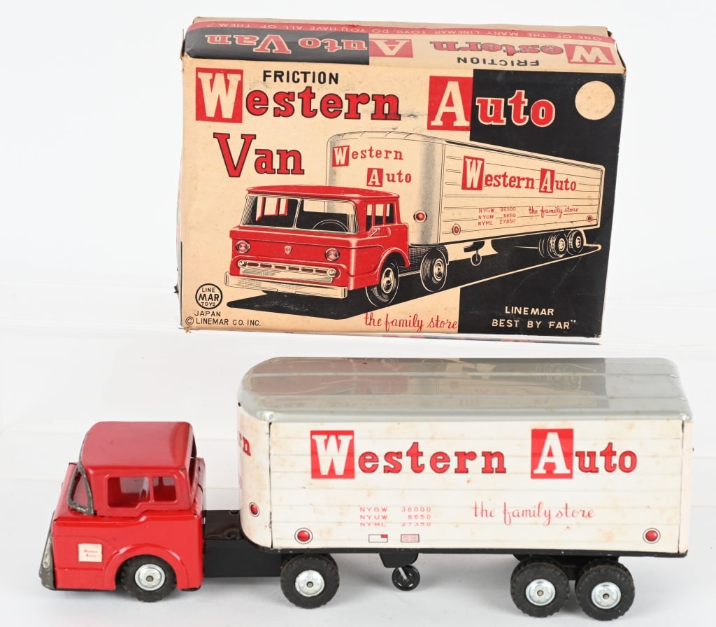 LINEMAR TIN FRICTION WESTERN AUTO TRUCK w/ BOX (1 of 7)