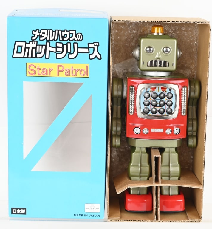 JAPAN METAL HOUSE BATTERY OP STAR PATROL ROBOT (1 of 3)