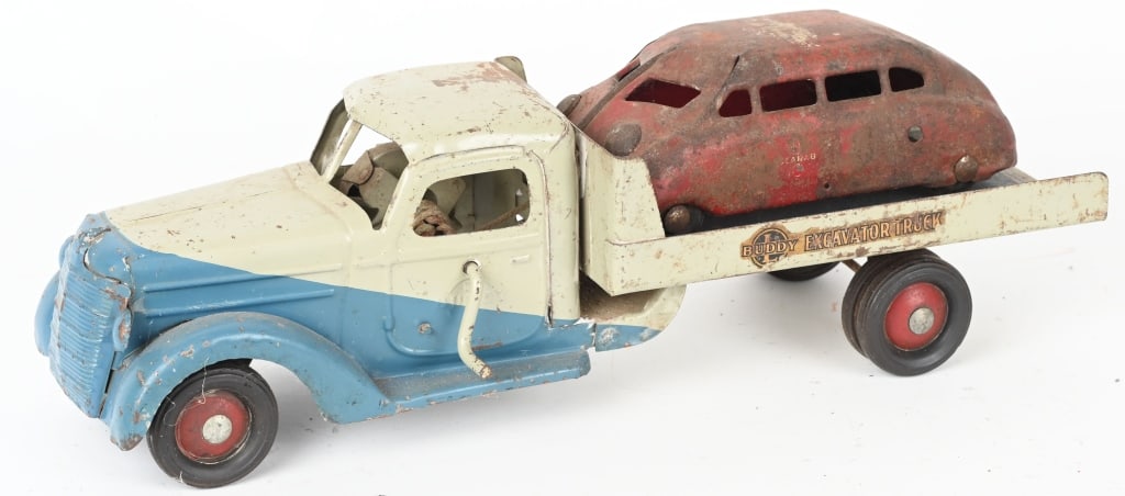 BUDDY L PRESSED STEEL TRUCK & SCARAB (1 of 5)