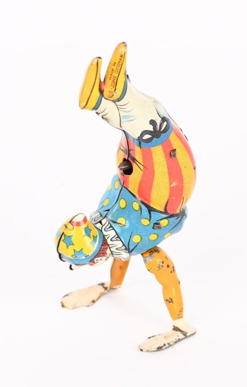 GERMAN TIN HANDSTAND CLOWN (1 of 4)
