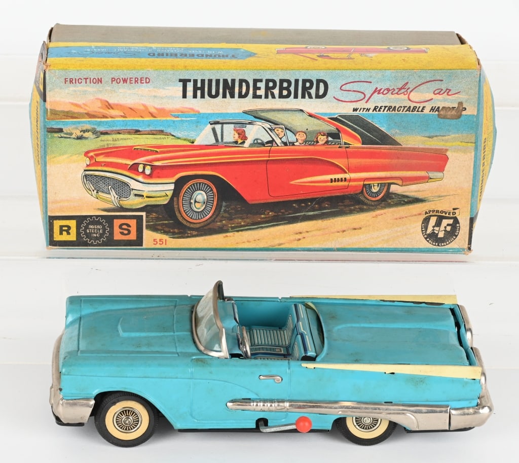 JAPAN TIN FRICTION T-BIRD RETRACTABLE w/ BOX (1 of 10)