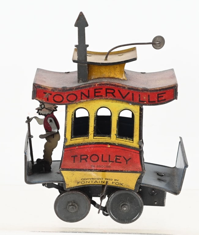 NIFTY TIN WINDUP TOONERVILLE TROLLEY (1 of 5)