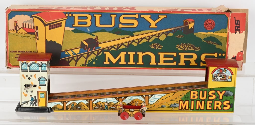 MARX TIN WINDUP BUSY MINERS w/ BOX (1 of 4)