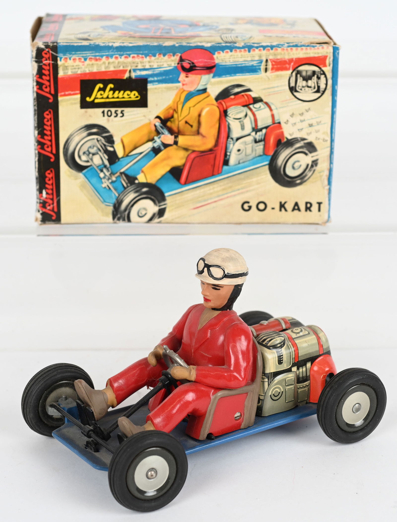 SCHUCO WINDUP 1055 GO KART w/ BOX (1 of 9)
