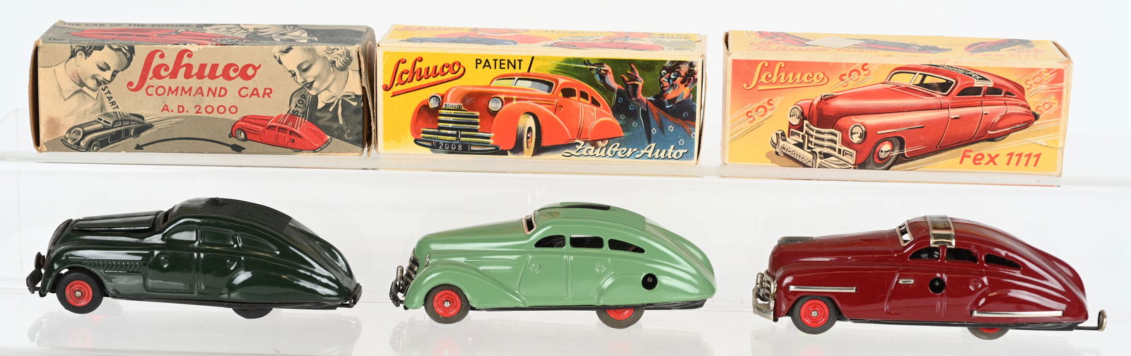 3- SCHUCO WINDUP CARS w/ BOXES (1 of 6)