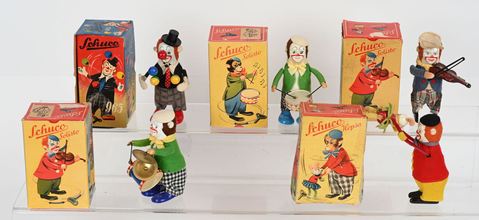 5- SCHUCO WINDUP CLOWNS w/ BOXES (1 of 8)