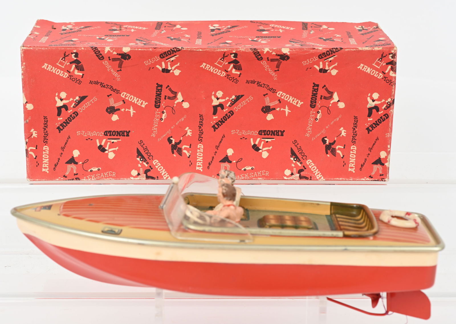 ARNOLD BATTERY OP SPEED BOAT w/ BOX (1 of 8)