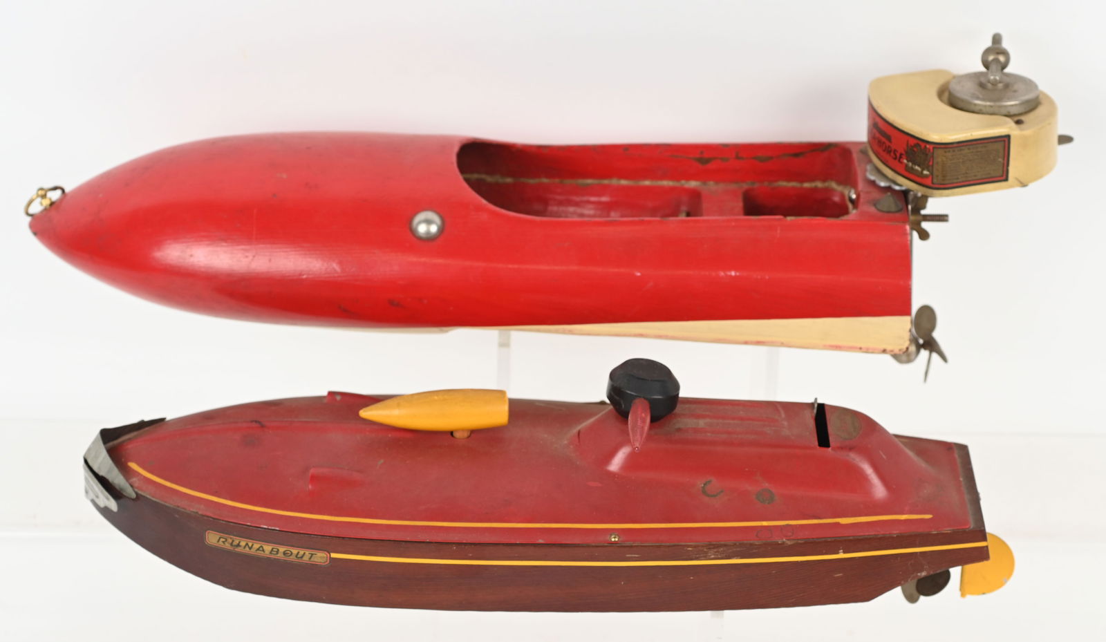 2- WOODEN BOATS WITH WINDUP MOTORS (1 of 3)