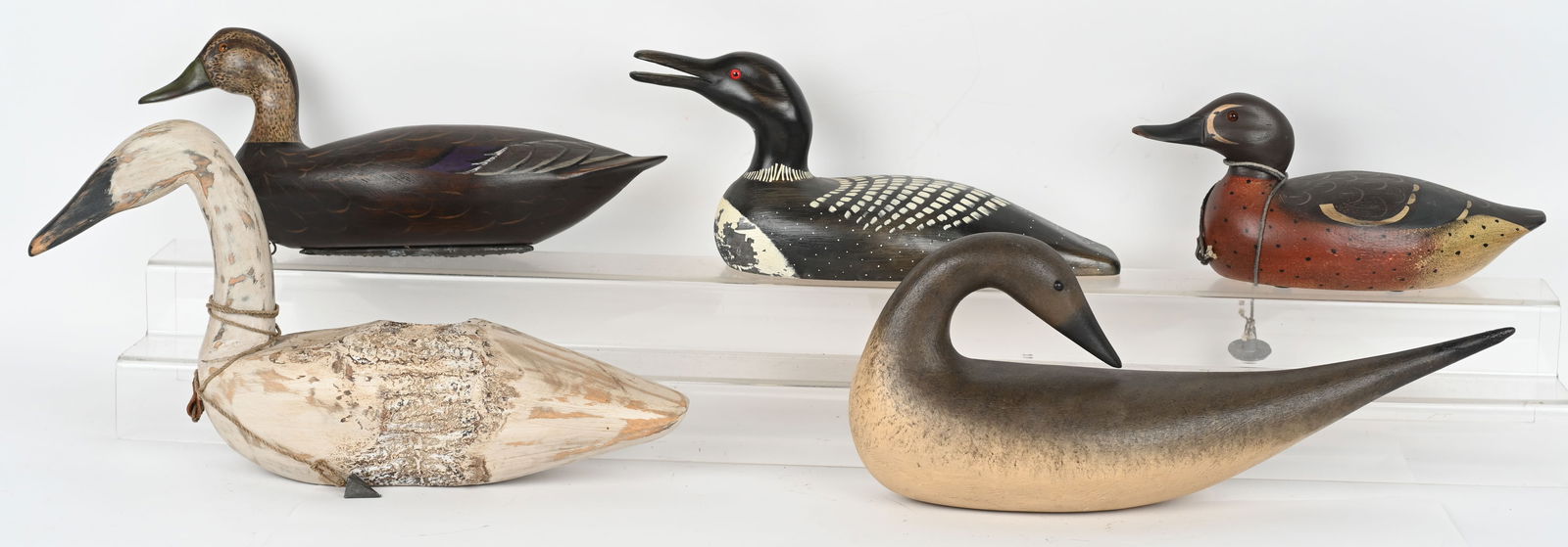 10- CARVED WOOD DUCK DECOYS (1 of 10)