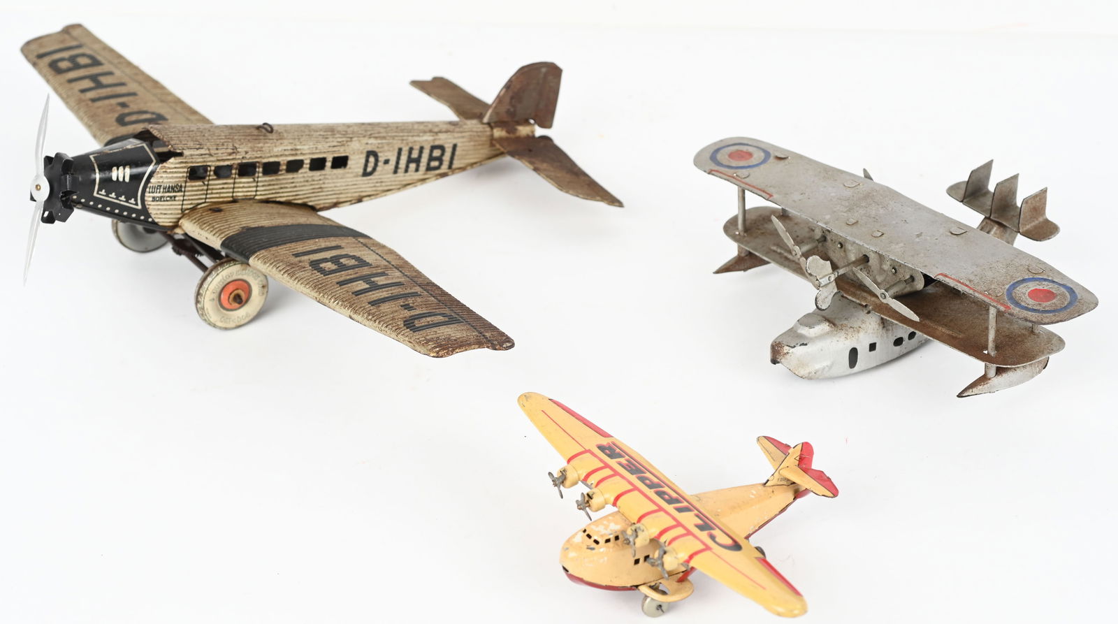 3- PRE WAR GERMAN & JAPAN TIN WINDUP AIRPLANES (1 of 9)
