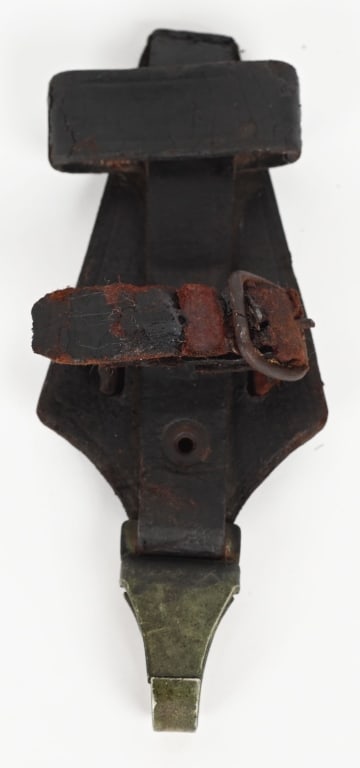 WWII NAZI GERMAN WAFFEN SS VERTICAL DAGGER HANGER: Vertical hanger for dagger SS in well used condition but complete in all its parts, with patina of time and use. The SS M33 service dagger was introduced on December 15TH 1933 for wear by all full SS