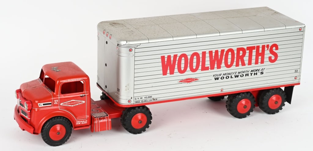 MARX WOOLWORTH SEMI TRUCK: Nice private label truck. All original. May clean to higher grade. 25" Excellent