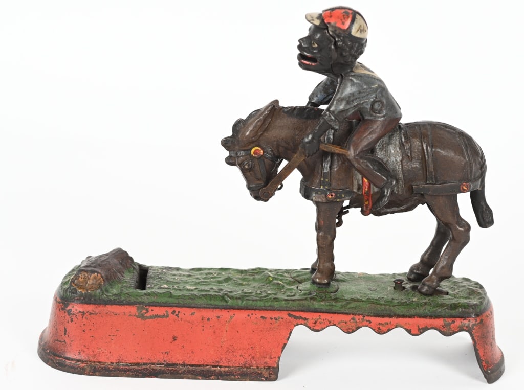J&E STEVENS SPISE A MULE MECHANICAL BANK (1 of 7)