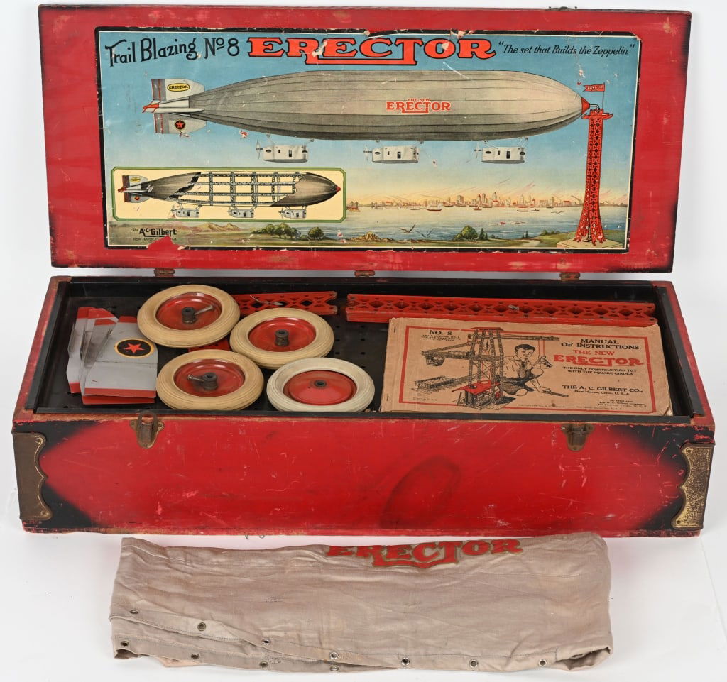 1929 GILBERT ERECTOR SET No. 8 ZEPPELIN, w/ BOX (1 of 8)