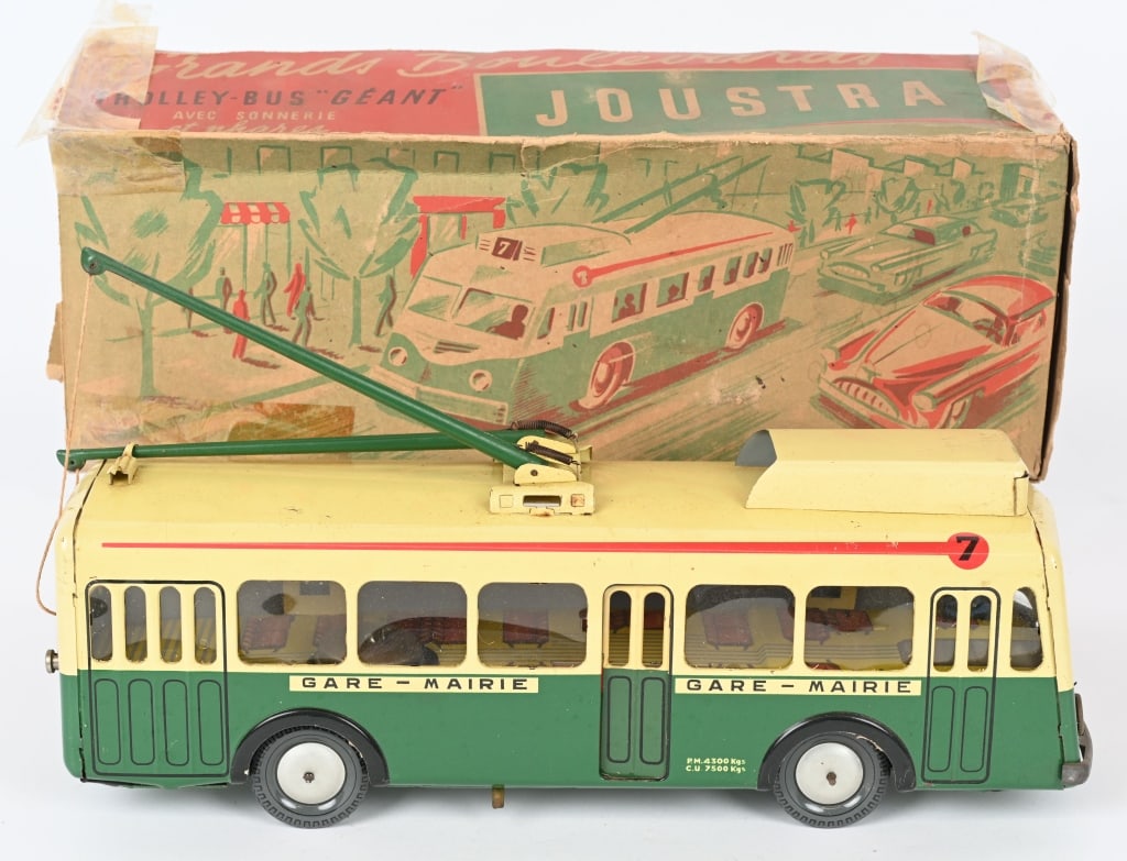 JOUSTRA TIN WINDUP TROLLEY-BUS w/ BOX (1 of 6)