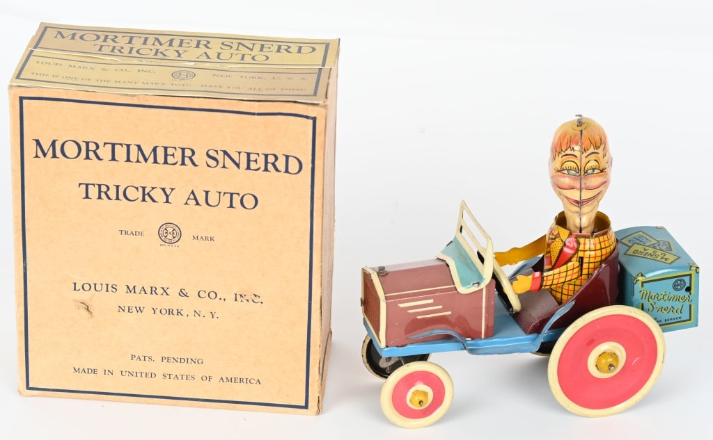 MARX WINDUP MORTIMER SNERD CRAZY CAR w/ BOX (1 of 8)