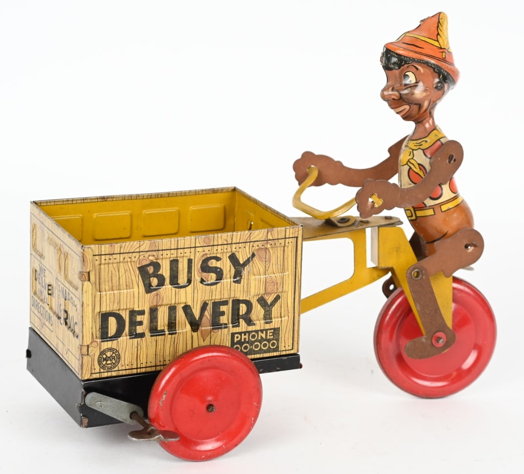 MARX WINDUP BUSY DELIVERY w/ BLACK PINOCCHIO (1 of 5)