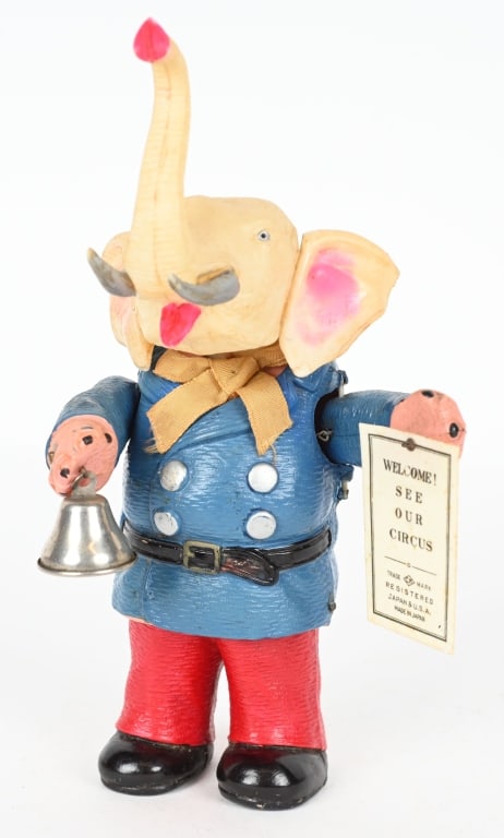 JAPAN CELLULOID WIND-UP CIRCUS ELEPHANT (1 of 4)