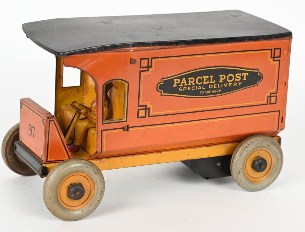 STRAUSS TIN WINDUP PARCEL POST TRUCK (1 of 5)