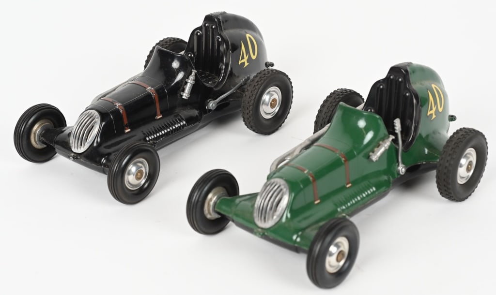 2- COX THIMBLE DROME CHAMPION RACERS: Both all original complete with no motors. 9 3/4" Excellent