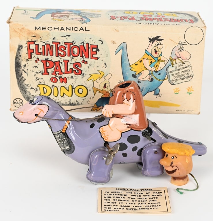 MARX WINDUP BARNEY ON DINO w/ BOX (1 of 6)