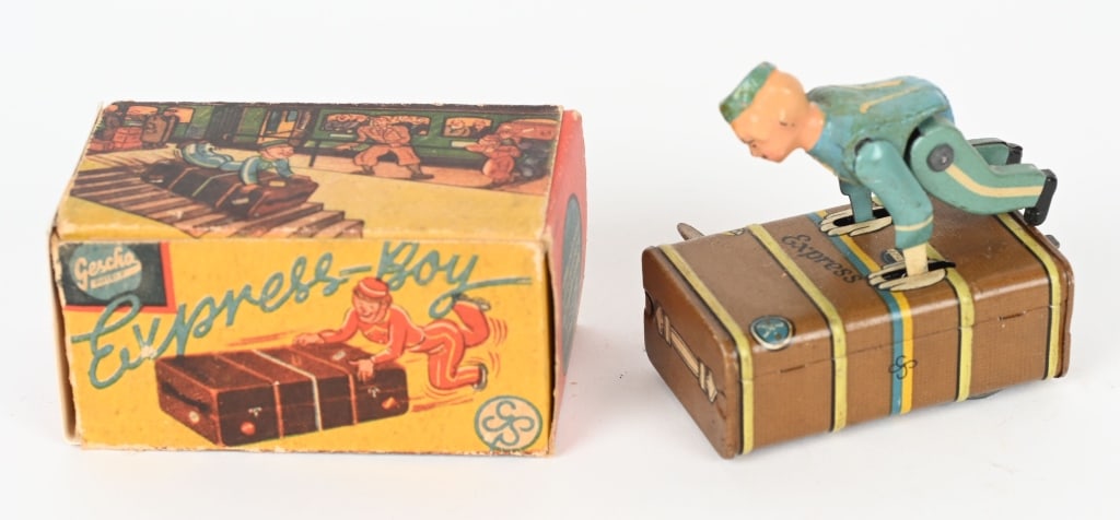 GESCHA WINDUP PORTER & SUITCASE w/ BOX (1 of 5)