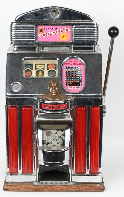 JENNINGS 5c SUN CHIEF SLOT MACHINE (1 of 8)