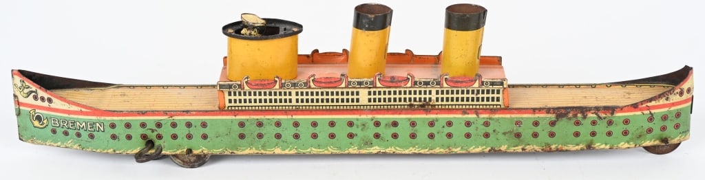 GERMAN TIN WINDUP ANIMATED BREMEN SHIP (1 of 4)