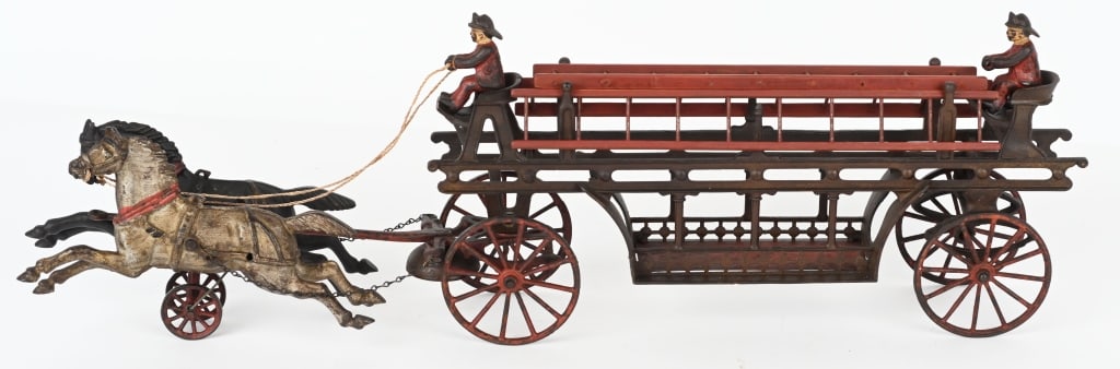 IVES CAST IRON HORSE DRAWN LADDER WAGON (1 of 7)