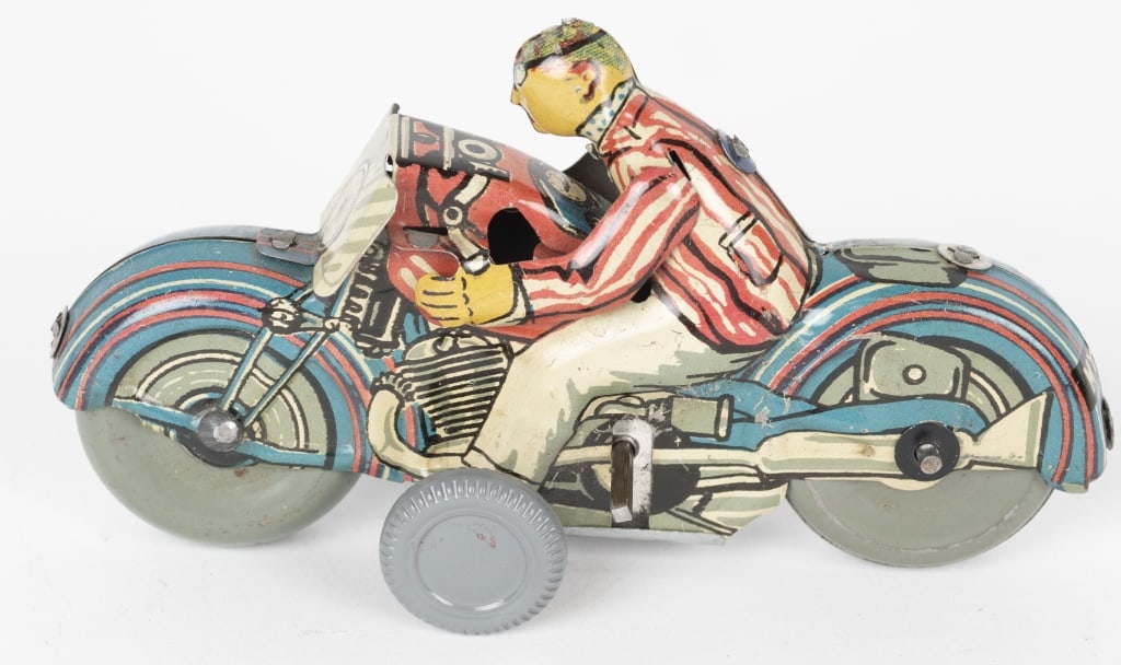 METTOY TIN WINDUP CIVILIAN MOTORCYCLE (1 of 4)
