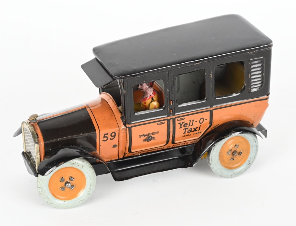 STRAUSS TIN WINDUP YELLOW TAXI (1 of 5)