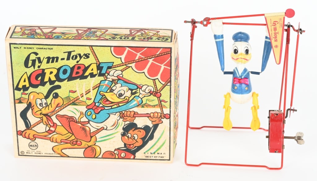 LINEMAR WINDUP DONALD DUCK GYM TOY w/ BOX (1 of 6)