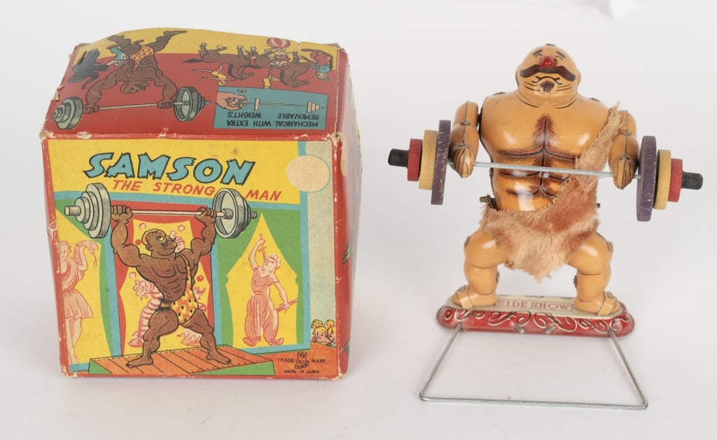 JAPAN TPS TIN WINDUP SAMSON STRONGMAN w/ BOX (1 of 7)