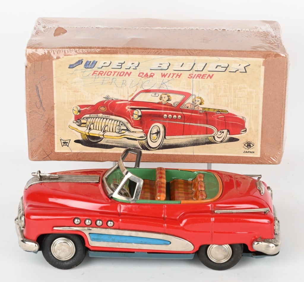 JAPAN TIN FRICTION SUPER BUICK CONVERTIBLE w/ BOX (1 of 9)
