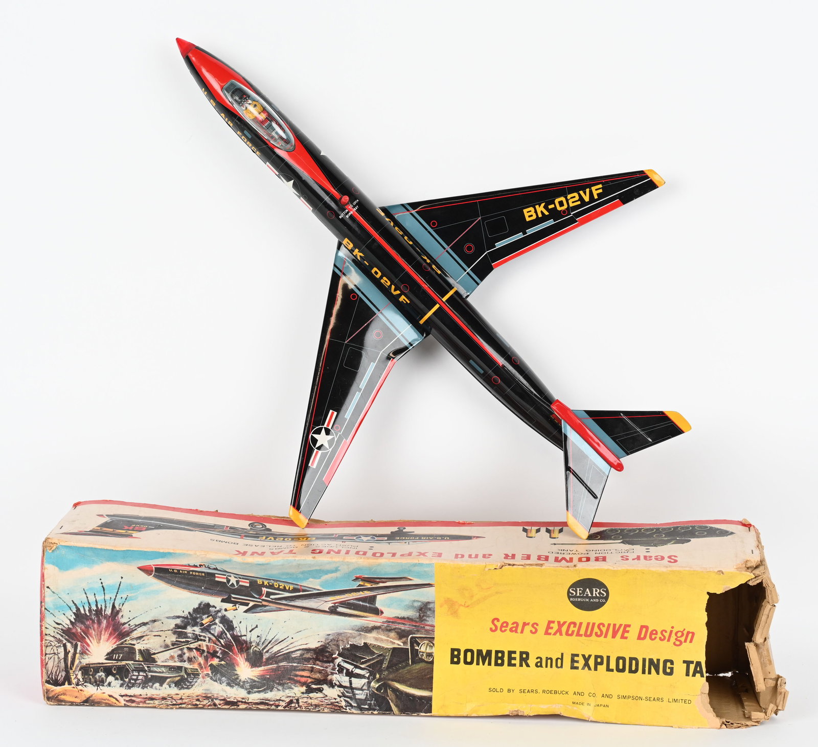 JAPAN FRICTION POWERED BOMBER w/ BOX (1 of 8)