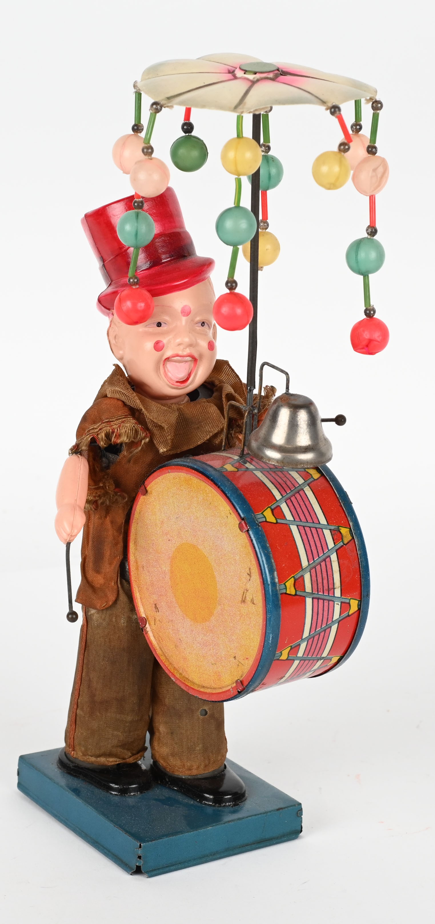 JAPAN CELLULOID WINDUP DRUM MAJOR CLOWN (1 of 5)