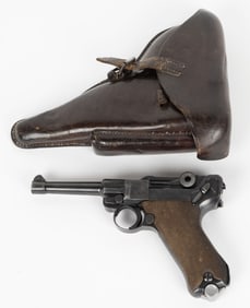 WW2 GERMAN MAUSER S/42 P.08 LUGER WITH 2 MAGS/RIG