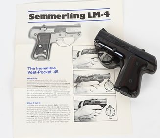 RARE SEMMERLING LM-4 .45 ACP PISTOL With 2 MAGS