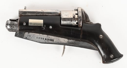 RARE ANTIQUE BELGIAN PINFIRE REVOLVER/KNIFE