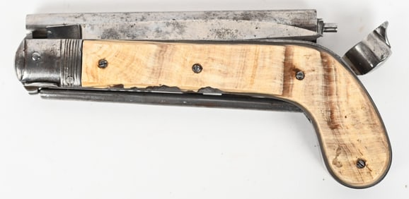 RARE PERCUSSION KNIFE PISTOL W CORK SCREW TRIGGER