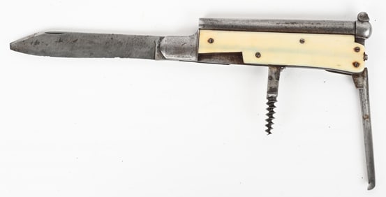 PERCUSSION KNIFE PISTOL W CORK SCREW TRIGGER