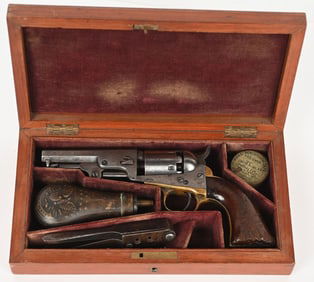 CASED COLT 1849 POCKET MODEL REVOLVER ID'd