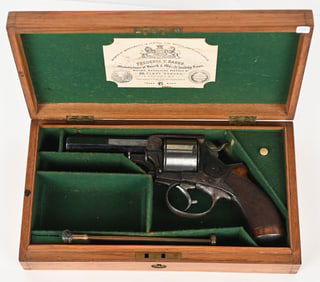 TRANTER MODEL 1868 RETAILER CASED REVOLVER
