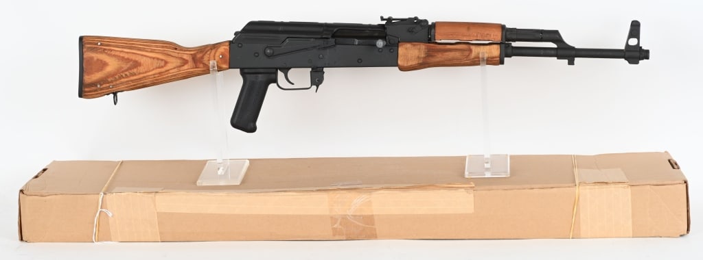 ROMARM / CUGIR WASR 10-63 AK-47 RIFLE IN 7.62X39: SERIAL NUMBER: 1973EM3653 BARREL: 16" CALIBER: 7.62X39 MANUFACTURED: 2013 Metal is Black Parkerized finished and standard mil-spec sights. Wood is Laminated with oil finish and metal butt plate. Comes