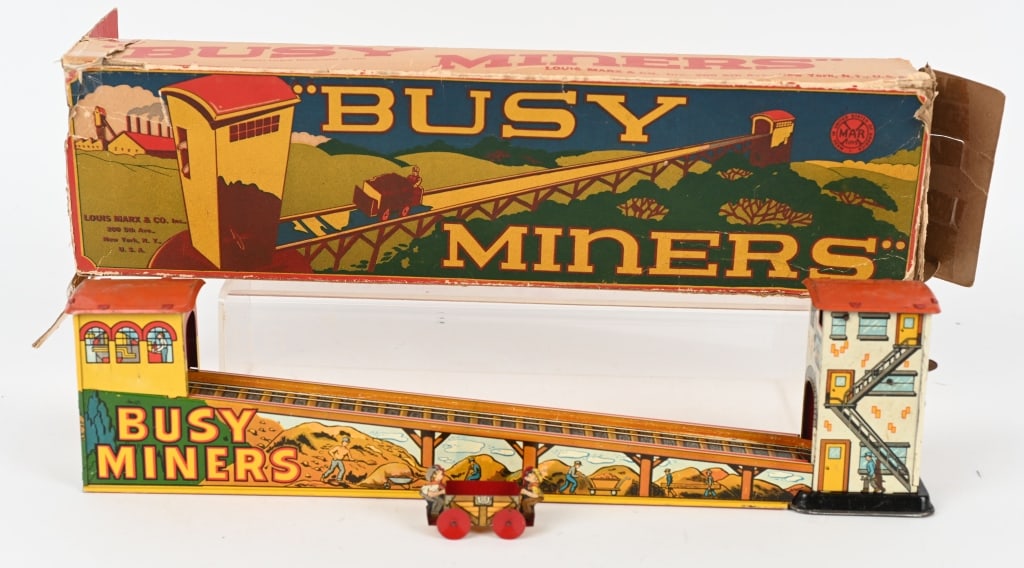MARX TIN WINDUP BUSY MINERS w/ BOX (1 of 6)
