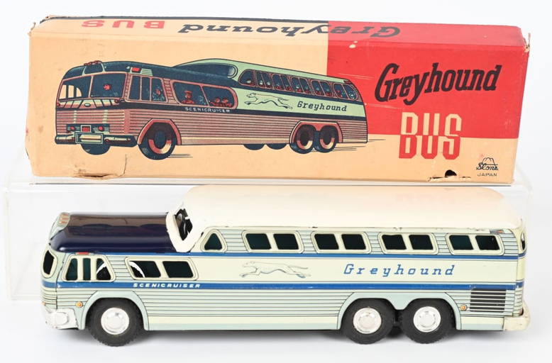 Japan Tin Friction Greyhound Scenicruiser Bus