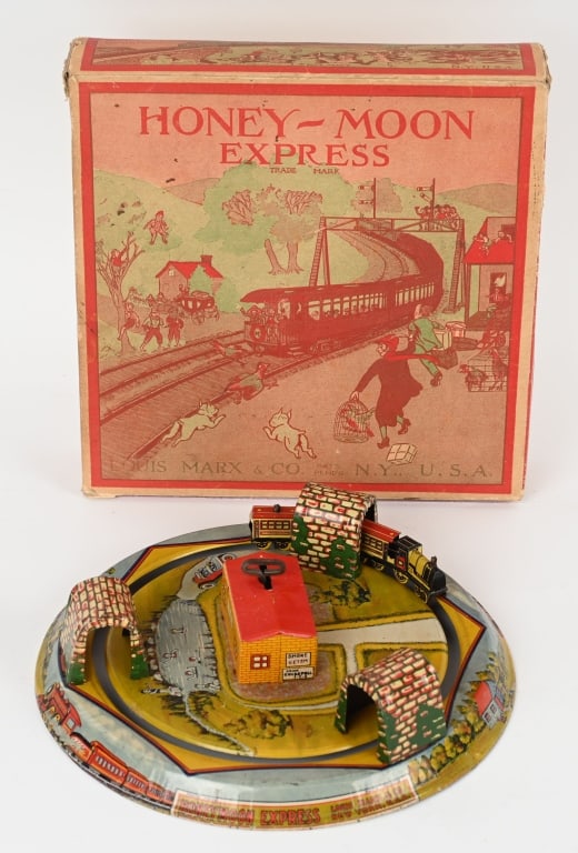 MARX TIN WINDUP HONEY MOON EXPRESS w/ BOX (1 of 5)
